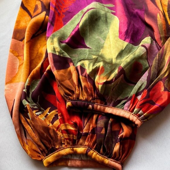 ANDREA IYAMAH TAKWA COLORFUL FRONT-TIE KIMONO MIDI DRESS IN EVE PRINT - OS - Picture 10 of 13